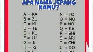 nama jepang kalian apa