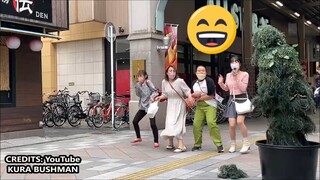 Bushman prank 2022 in Japan. Girls got shocked