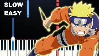Naruto - Narutos Theme song (SLOW EASY PIANO TUTORIAL)