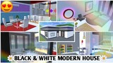 REVIEW BLACK & WHITE MODERN HOUSE  || BUILD SAKURA SCHOOL SIMULATOR || Angelo Official