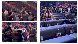 Xiao Zhan chatted animatedly with Bailu and Zhao Lusi. He cordially greeted Huang Xiaoming