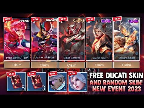 NEW EVENT 2023! GET YOUR FREE EPIC SKIN AND DUCATI SKIN + MORE REWARDS! FREE SKIN! | MOBILE LEGENDS