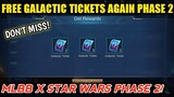 UPDATE! CLAIM FREE GALACTIC TICKETS AGAIN IN MLBB X STAR WARS PHASE 2! MOBILE LEGENDS