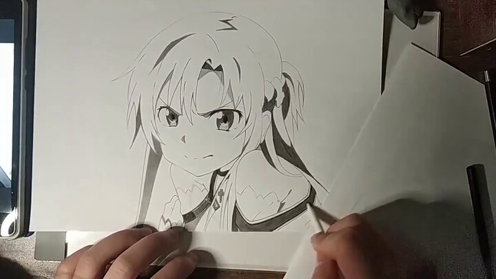 [Digambar tangan] Asuna yang digambar tangan dengan pensil sungguh menakjubkan!