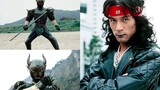 Comparison of the corresponding forms of Kamen Rider Kuuga and the three members of the Grungjiga Gr