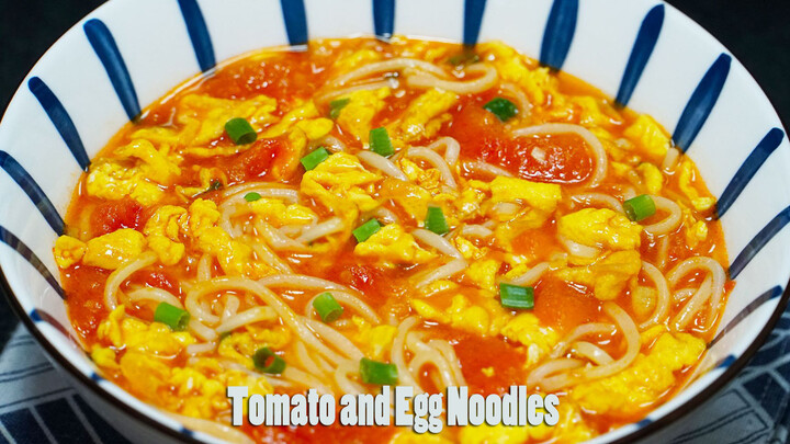 Food making- Noodles in tomato and egg soup