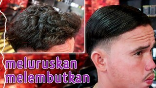 cara meluruskan dan melembutkan rambut, pria secara permanen