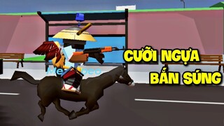 GARENA BLOCKMAN GO: MEOWPEO THỬ THÁCH CƯỠI NGỰA BẮN SÚNG TRONG THÀNH PHỐ TRONG MƠ