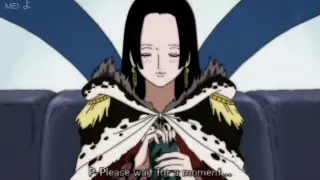 hancock's reaction when she found out that luffy's crew had a female member