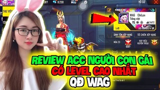 (Free Fire) - Review Acc Người Con Gái QĐ WAG Nạp 50k Có 5 Khẩu Súng Nâng Cấp Lv7