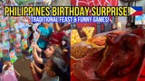 Philippines Birthday Surprise! American Gets a Traditional Filipino Feast & FUNNY Games 🇵🇭