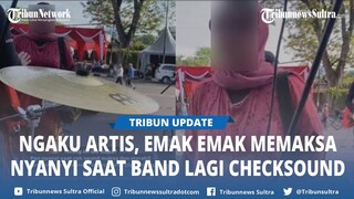 Viral Aksi Emak Emak Memaksa Nyanyi saat Band Lagi Checksound Acara HUT Bhayangkara di Bandung