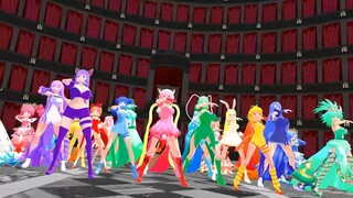 【mmd東京ミュウミュウ＆ぴちぴちピッチ＆ふたご姫】ミュウミュウ＆マーメイドプリンセス＆国のプリンセスで月見夜ラビット