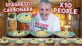 How to Make SPAGHETTI CARBONARA for Large Group of 10 People