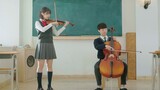 Mitsuha dalam perjalanan ke SMA Kamishori episode "Nama Anda" oleh Minimel