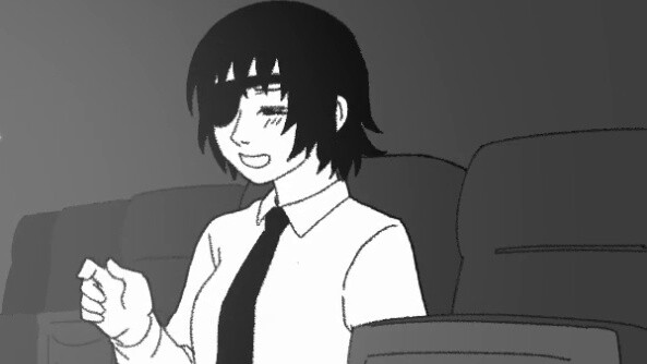 Himeno-senpai who made a loud noise at the movie theater