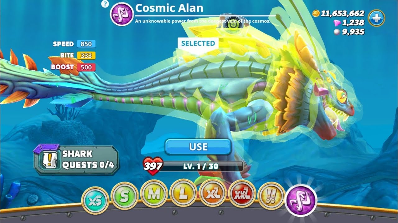 ALL 39 HUNGRY SHARK WORLD UNLOCKED - NEW COSMIC ALAN UNLOCKED MOD 4.5.0 -  Bstation