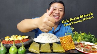 MENU MAKAN SPECIAL KHAS SUNDA TUMIS IKAN ASIN PEDA LALAPAN JENGKOL MENTAH + SAMBEL TERASI PEPES TAHU