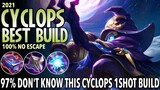 "1v4 MANIAC" Cyclops Best Build 2021 | Top 1 Global Cyclops Build | Cyclops Gameplay -Mobile Legends