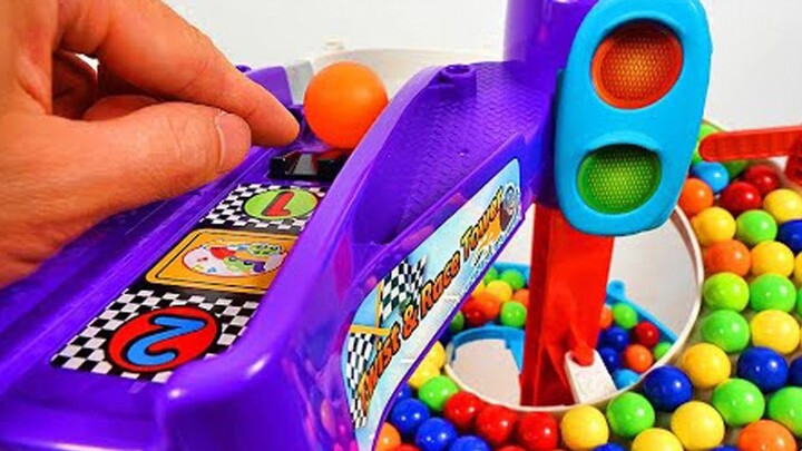 Children's educational handmade toys rainbow ball tower chase DIY construction simple machine creati