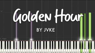 Golden Hour by JVKE synthesia piano tutorial + sheet music (SLOWER VERSION, LOWER KEY)