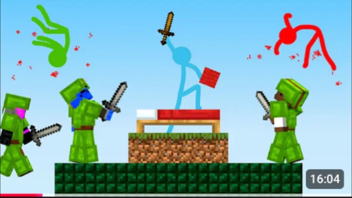 Bedwars Minecraft vs Stick man