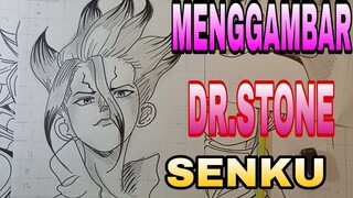 menggambar anime DR.STONE senku