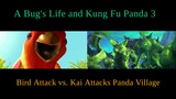 A Bug's Life and Kung Fu Panda 3 - Bird Attack vs. Kai Attacks The Panda Village
