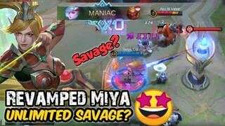 ADVANCE SERVER : REVAMPED MIYA ( UNLIMITED SAVAGE 🤩) | INSANE NEWW MIYA | MOBILE LEGENDS