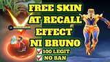 BRUNO FREE SKIN AND RECALL EFFECT (FIREBOLT) | mobile legends bang bang