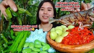 MUKBANG LALAPAN MENTAH JENGKOL PETE KECIPIR REBUSAN GENJER IKAN GORENG SAMBAL TERASI#lalapanmentah