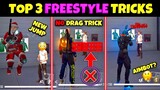 Top 03 Freestyle Headshot Tricks In Free Fire | How To Do Back Jump Trick In Free Fire